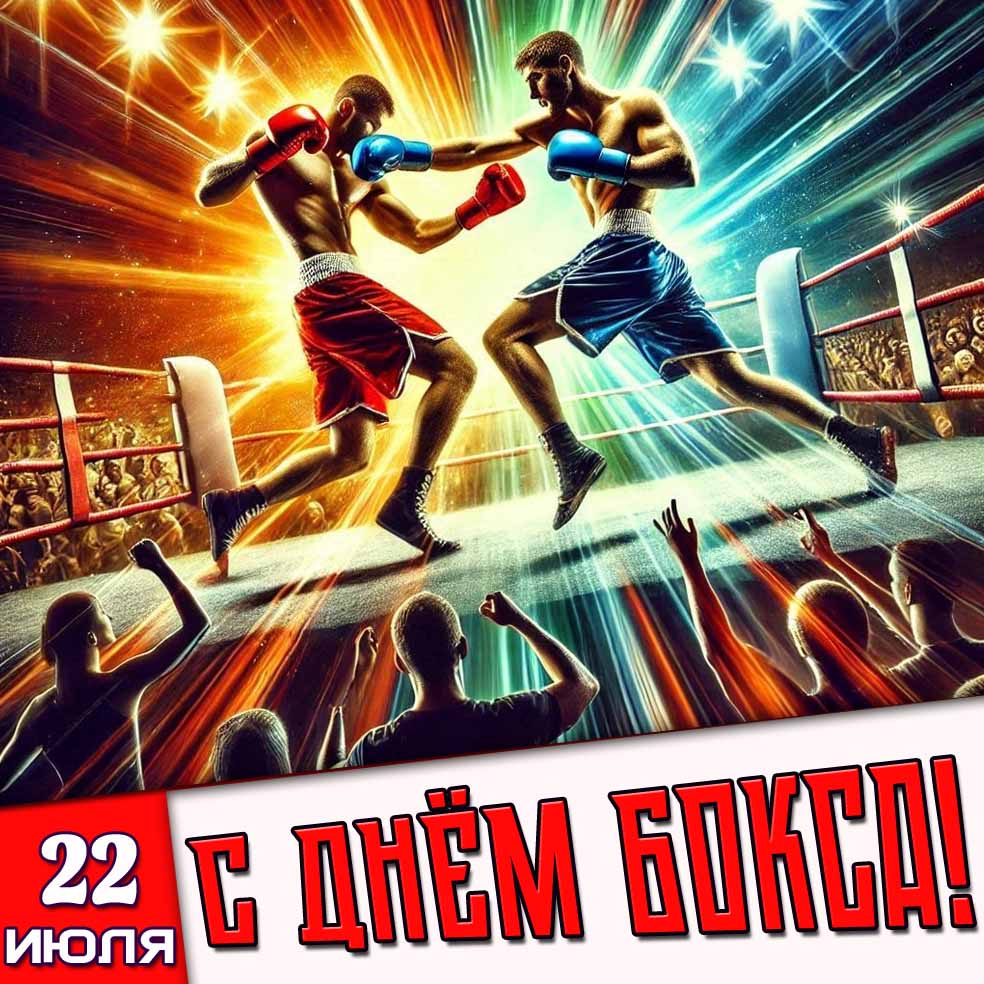 Открытка 22 июля - с днём бокса!