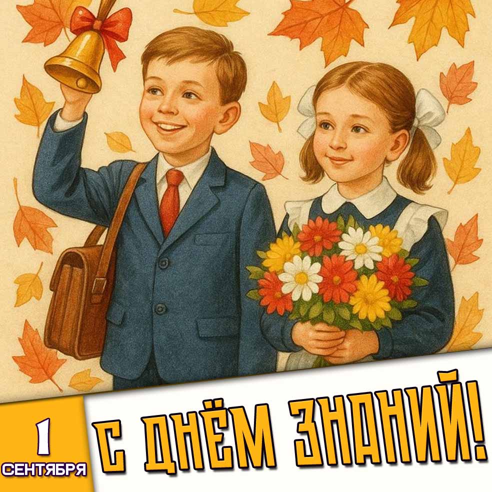 Открытка 1 сентября - с днём знаний!