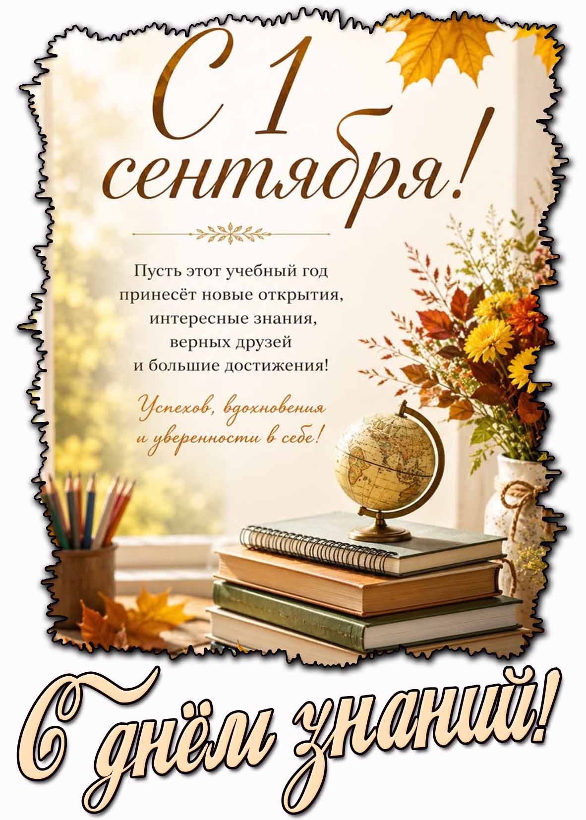 Поздравительная картинка "С 1 сентября! С днём знаний!"