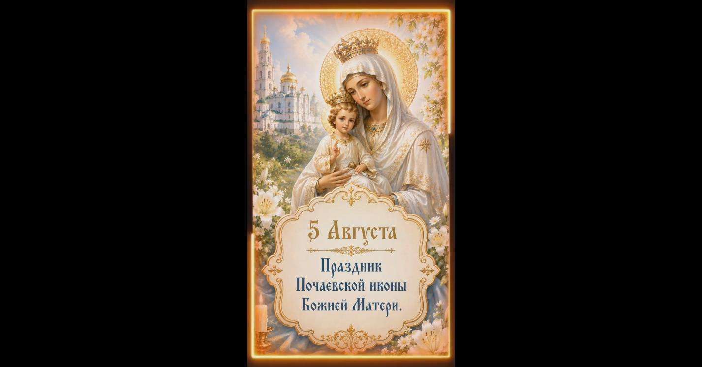 Видео открытка на день Почаевской иконы Божией Матери - 5 августа