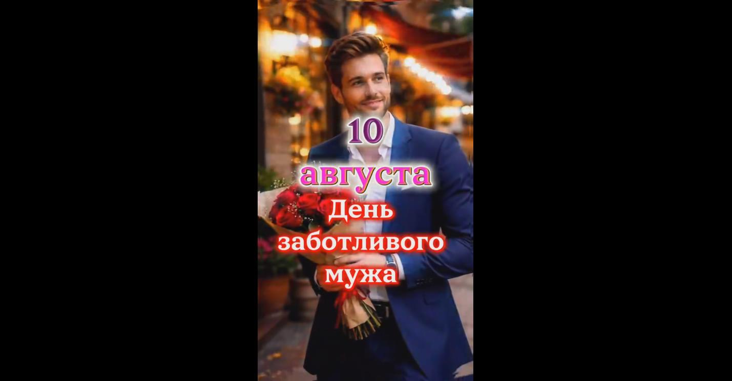 Музыкальная видео открытка на день заботливого мужа - 10 августа
