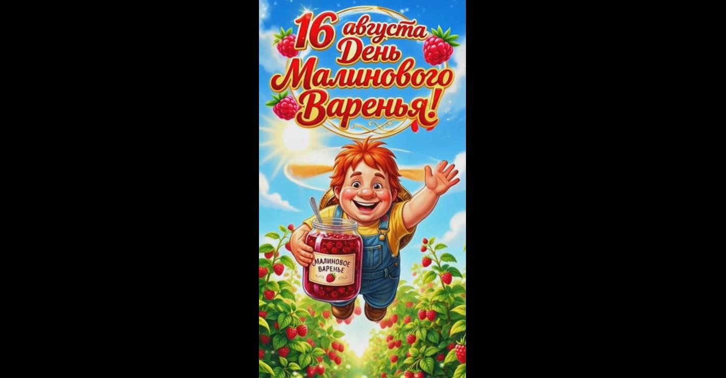 Видео открытка на день малинового варенья - 16 августа
