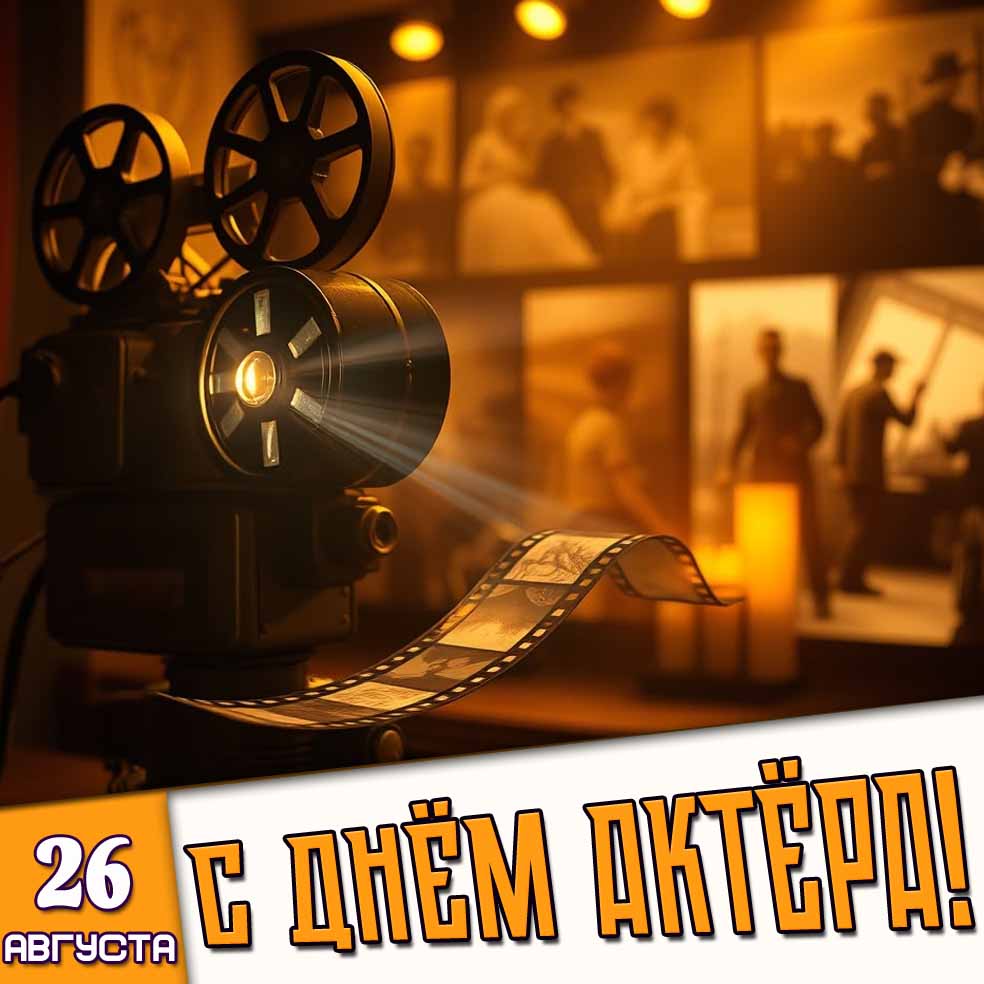 Открытка 26 августа - с днём актёра!