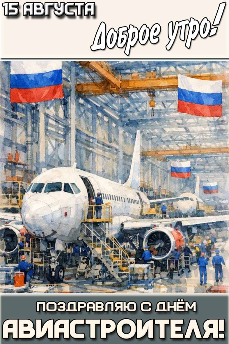 Картинка "15 августа доброе утро! Поздравляю с днём авиастроителя!"