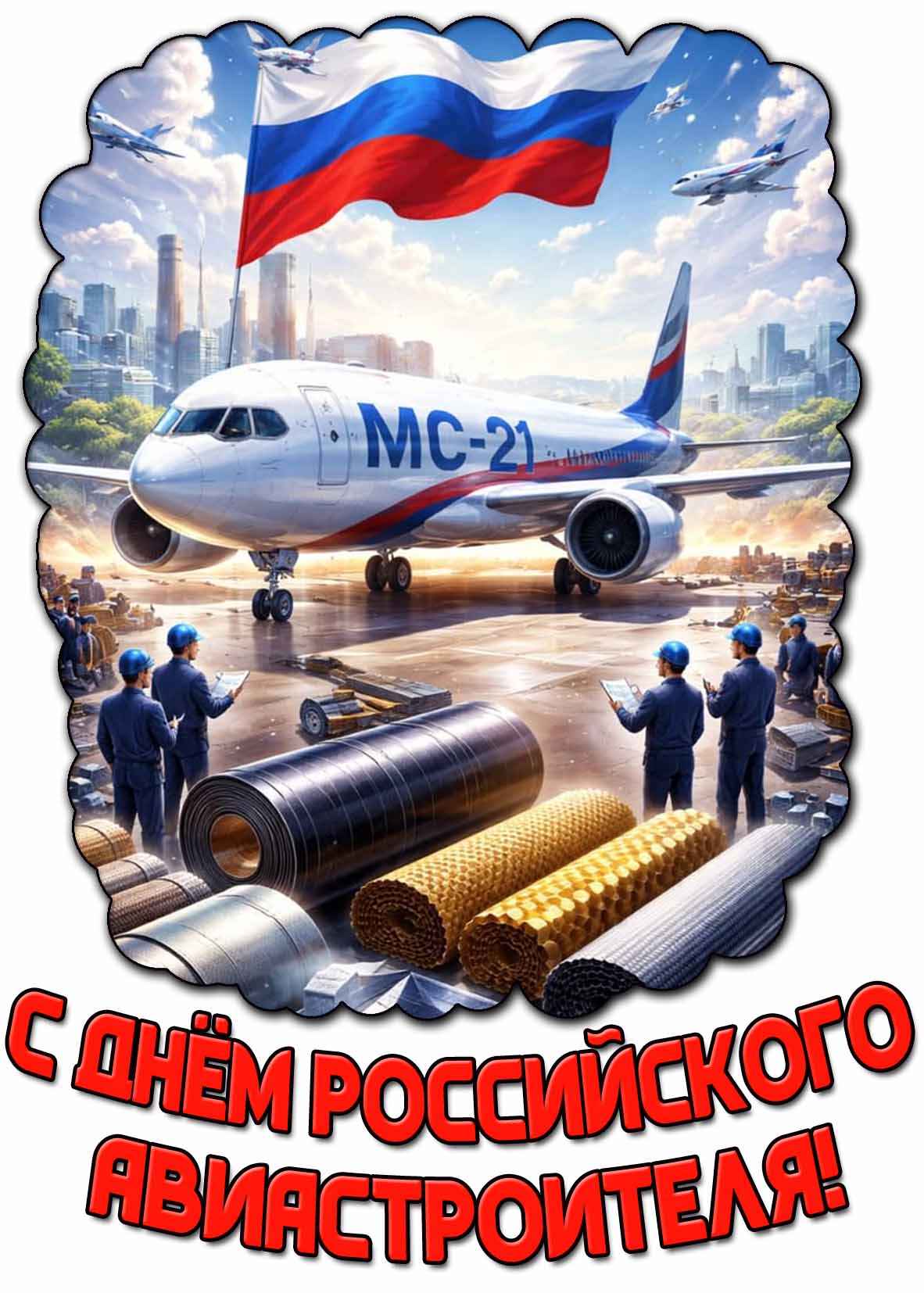Открытка с днём Российского авиастроителя