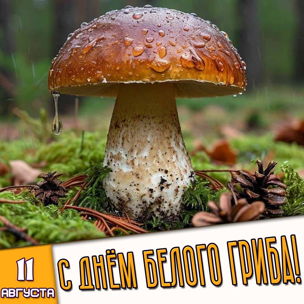 Картинка 11 августа - с днём белого гриба!