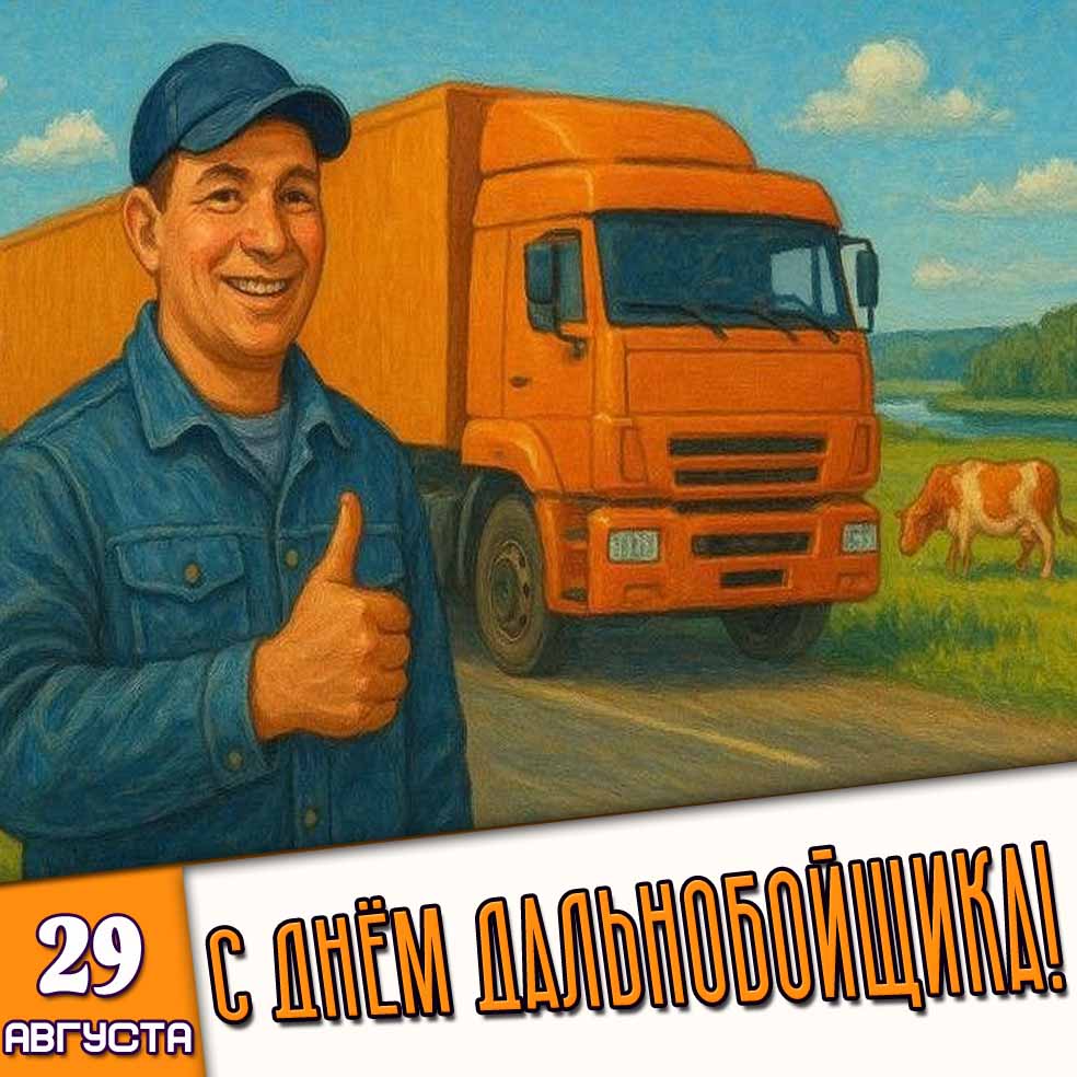 Картинка 29 августа - с днём дальнобойщика!