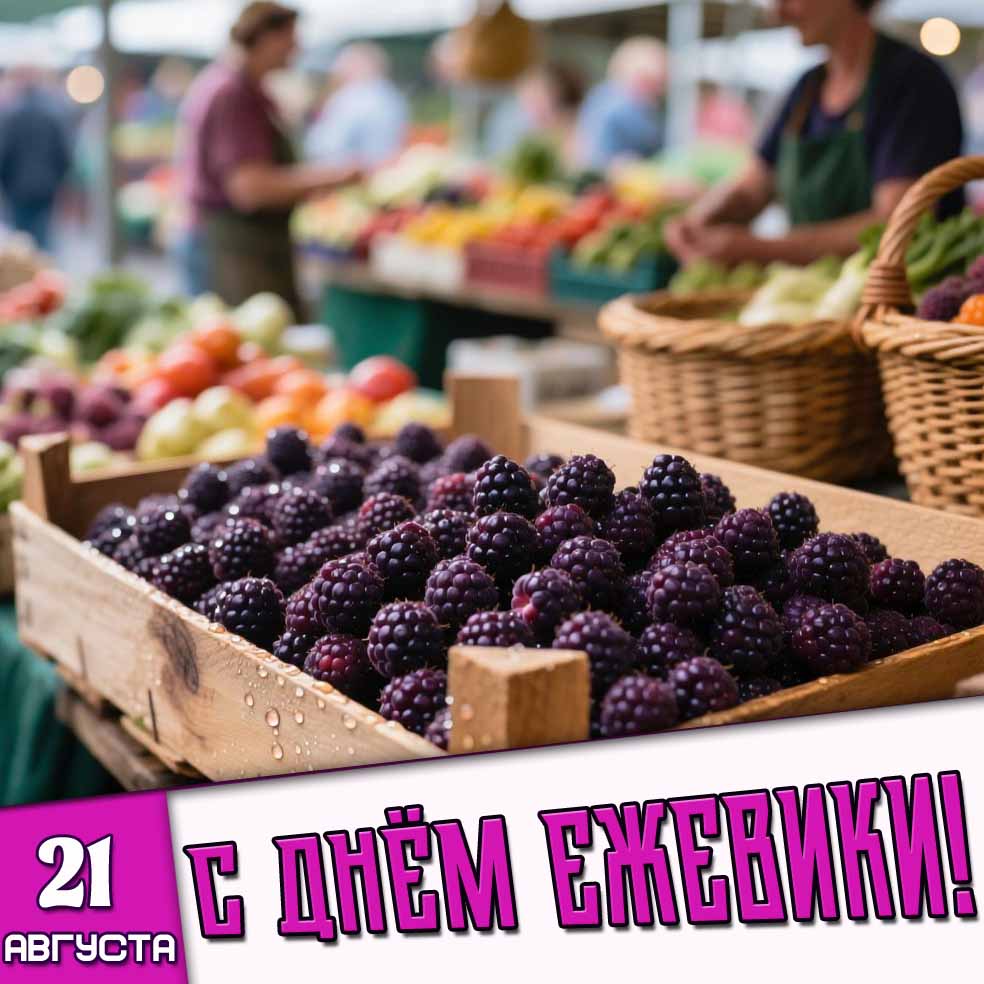 Картинка 21 августа - с днём ежевики!
