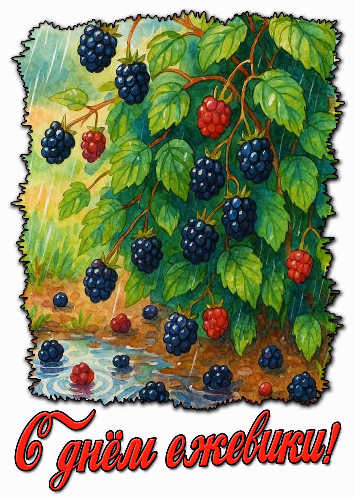 Картинка с днём ежевики
