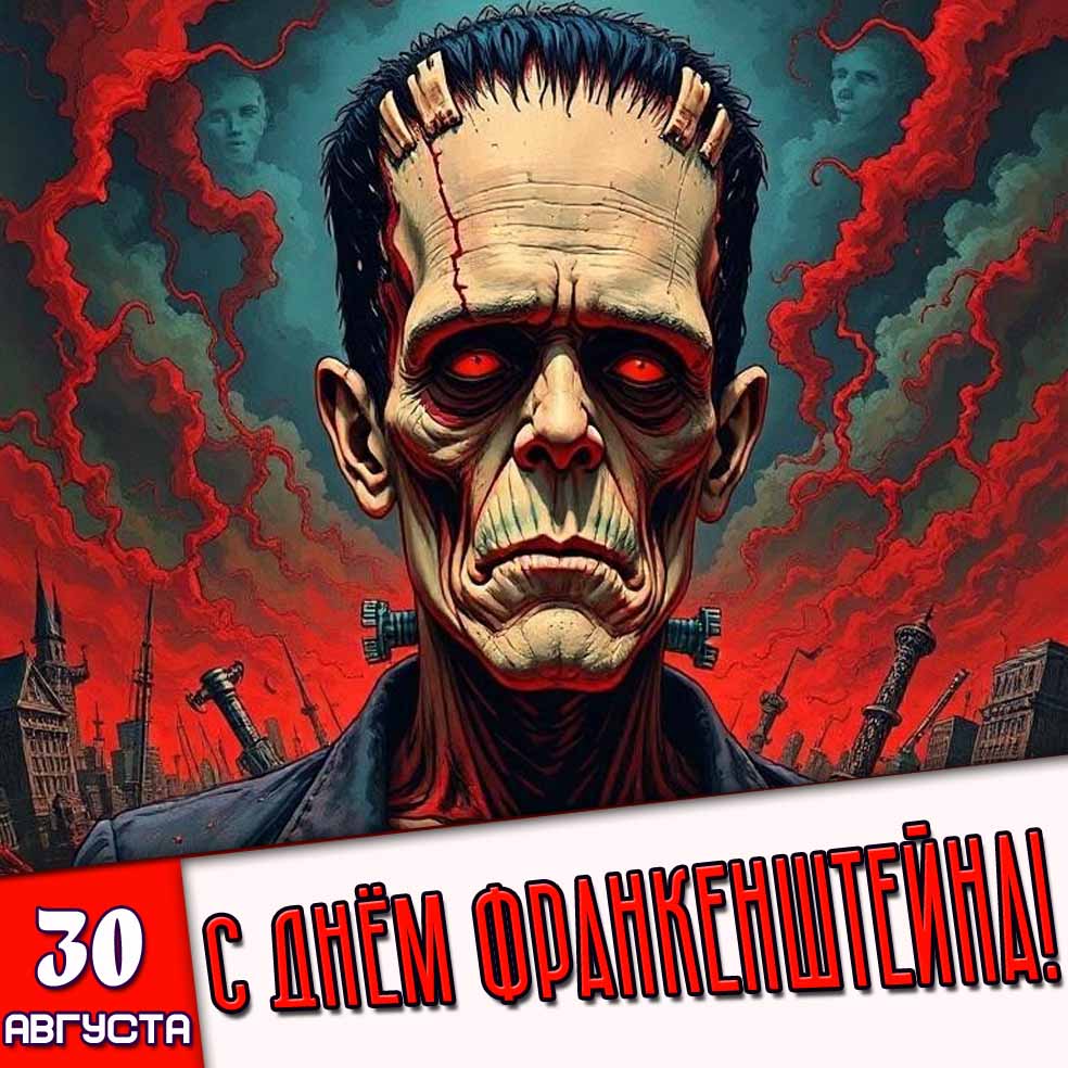 Открытка 23 августа - с днём Франкенштейна!