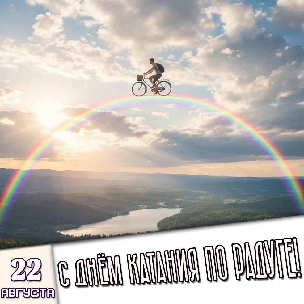 Картинка 22 августа - с днём катания по радуге!