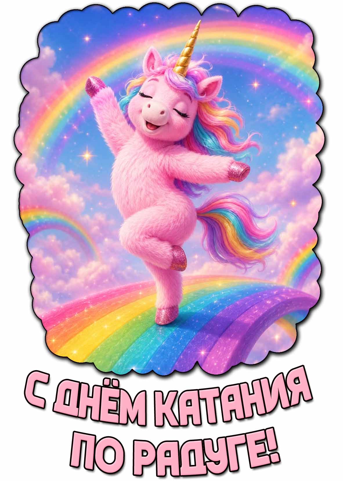 Прикольная картинка с днём катания по радуге