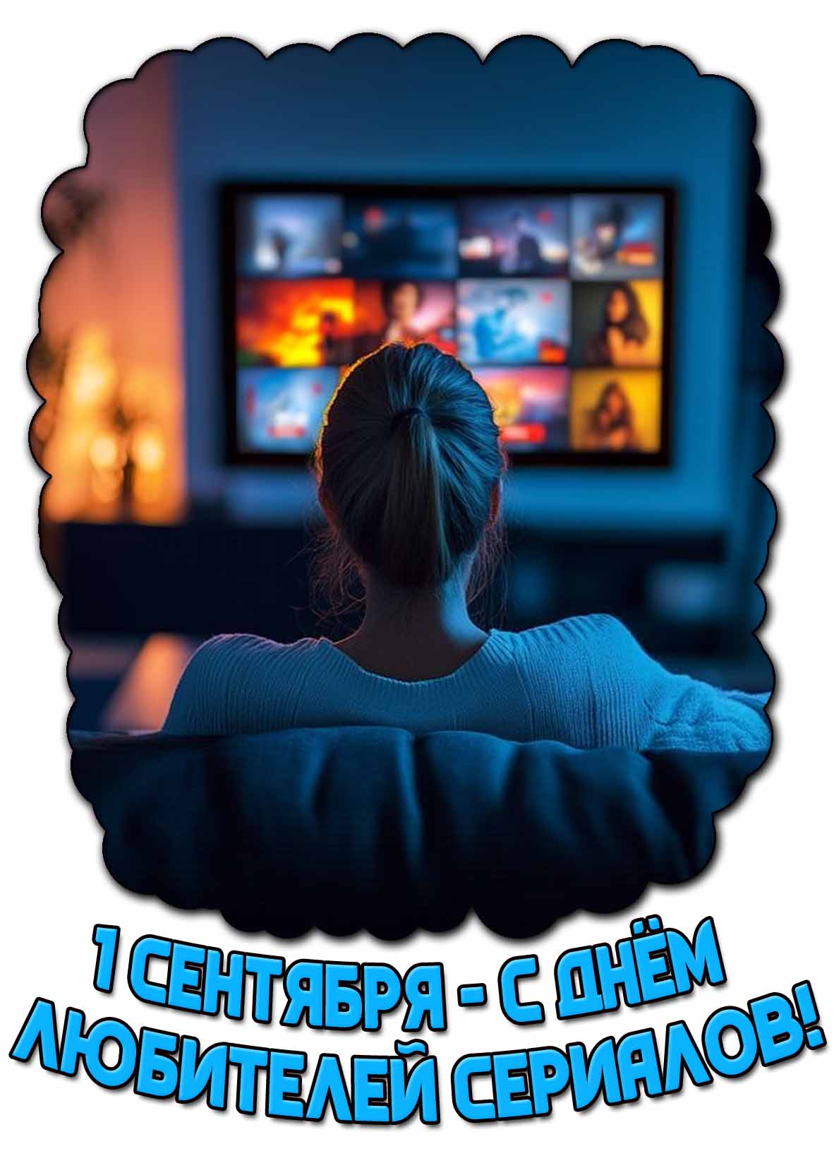 Открытка с днём любителей сериалов - 1 сентября