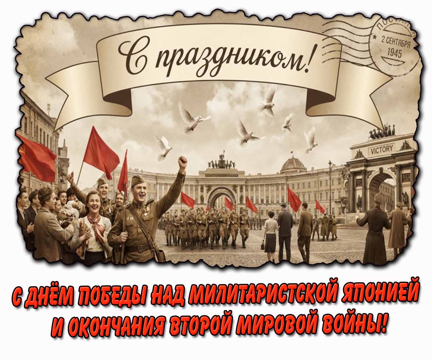 Картинка "С днём Победы над милитаристской Японией и окончания Второй мировой войны! С праздником!"