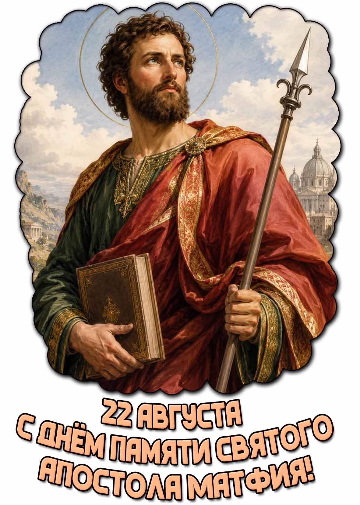 Картинка с днём памяти святого апостола Матфия - 22 августа