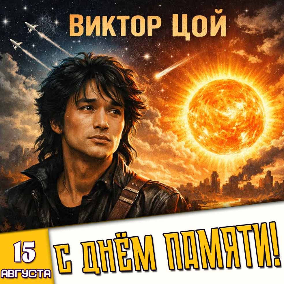 Картинка "Виктор Цой! 15 августа - с днём памяти!"