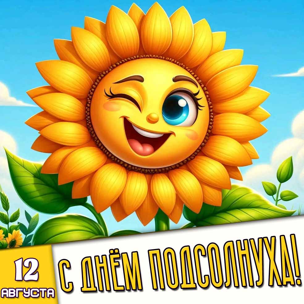 Картинка 12 августа - с днём подсолнуха!