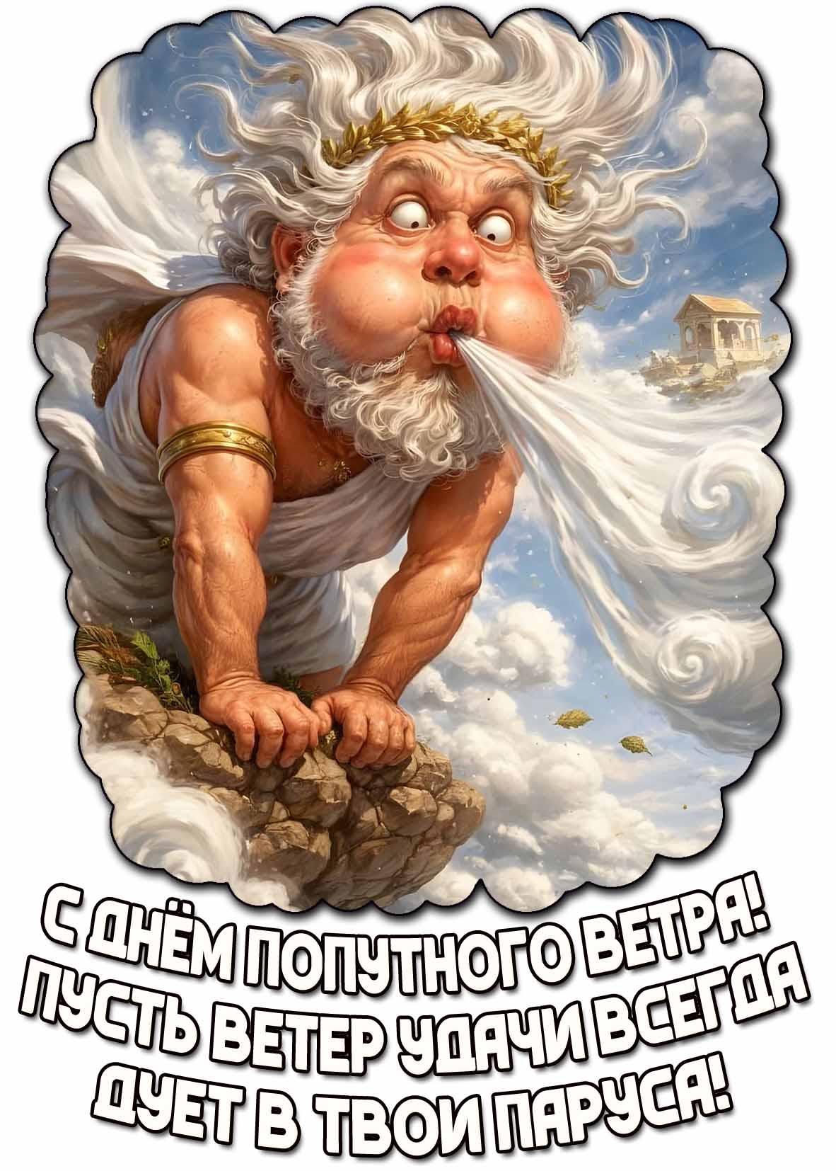 Картинка "С днём попутного ветра! Пусть ветер удачи всегда дует в твои паруса!"