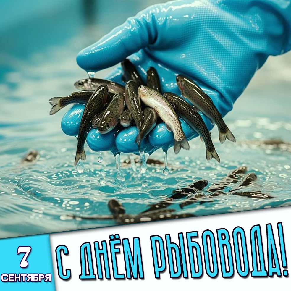 Открытка 7 сентября - с днём рыбовода!