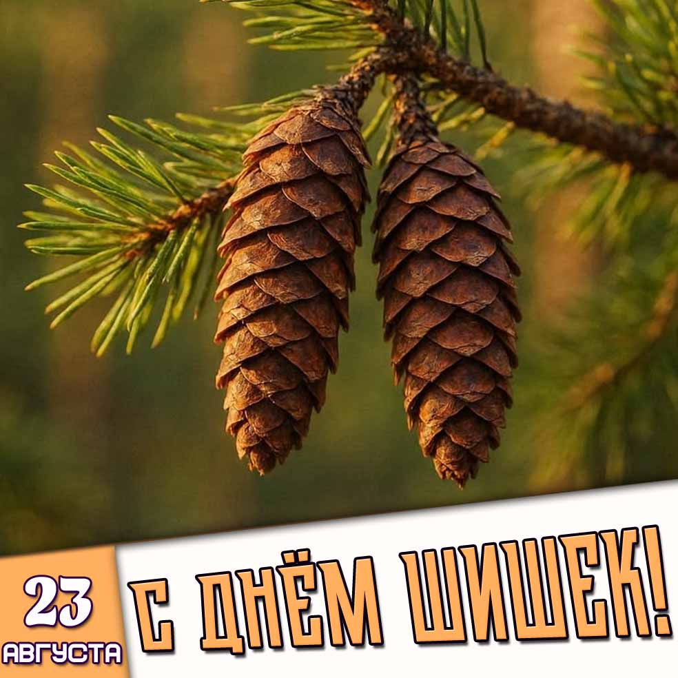 Картинка 23 августа - с днём шишек!