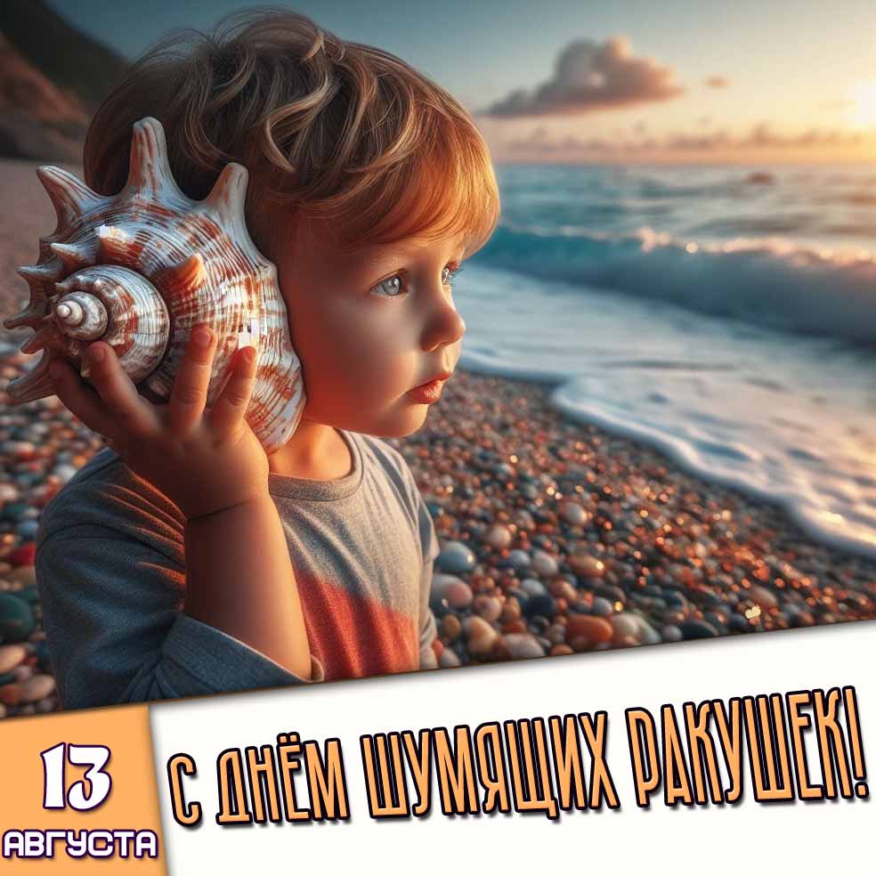 Картинка 13 августа - с днём шумящих ракушек!