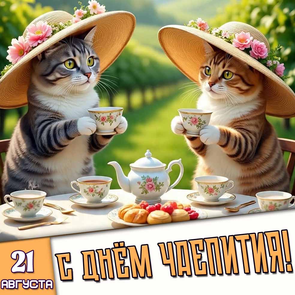 Прикольная картинка 21 августа - с днём чаепития!