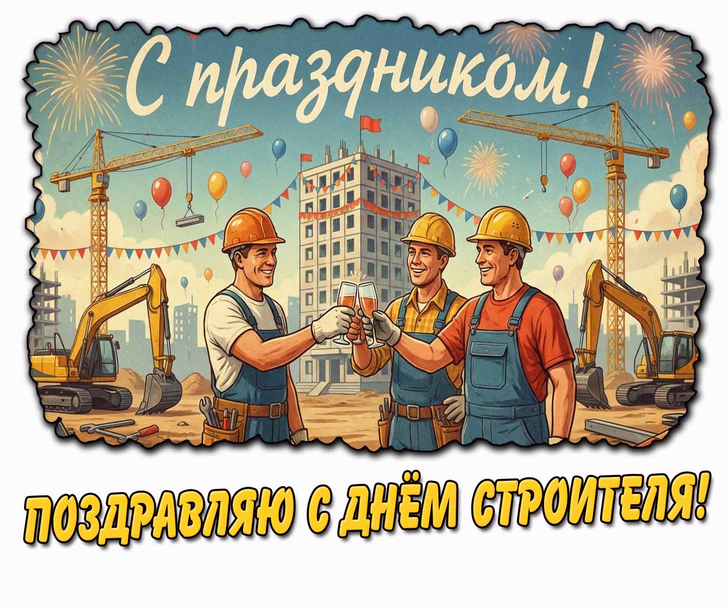 Картинка "Поздравляю с днём строителя! С праздником!"