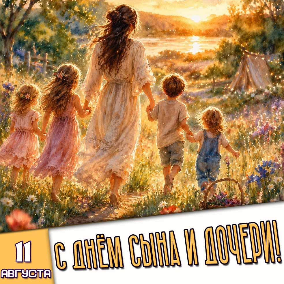 Картинка 11 августа - с днём сына и дочери!