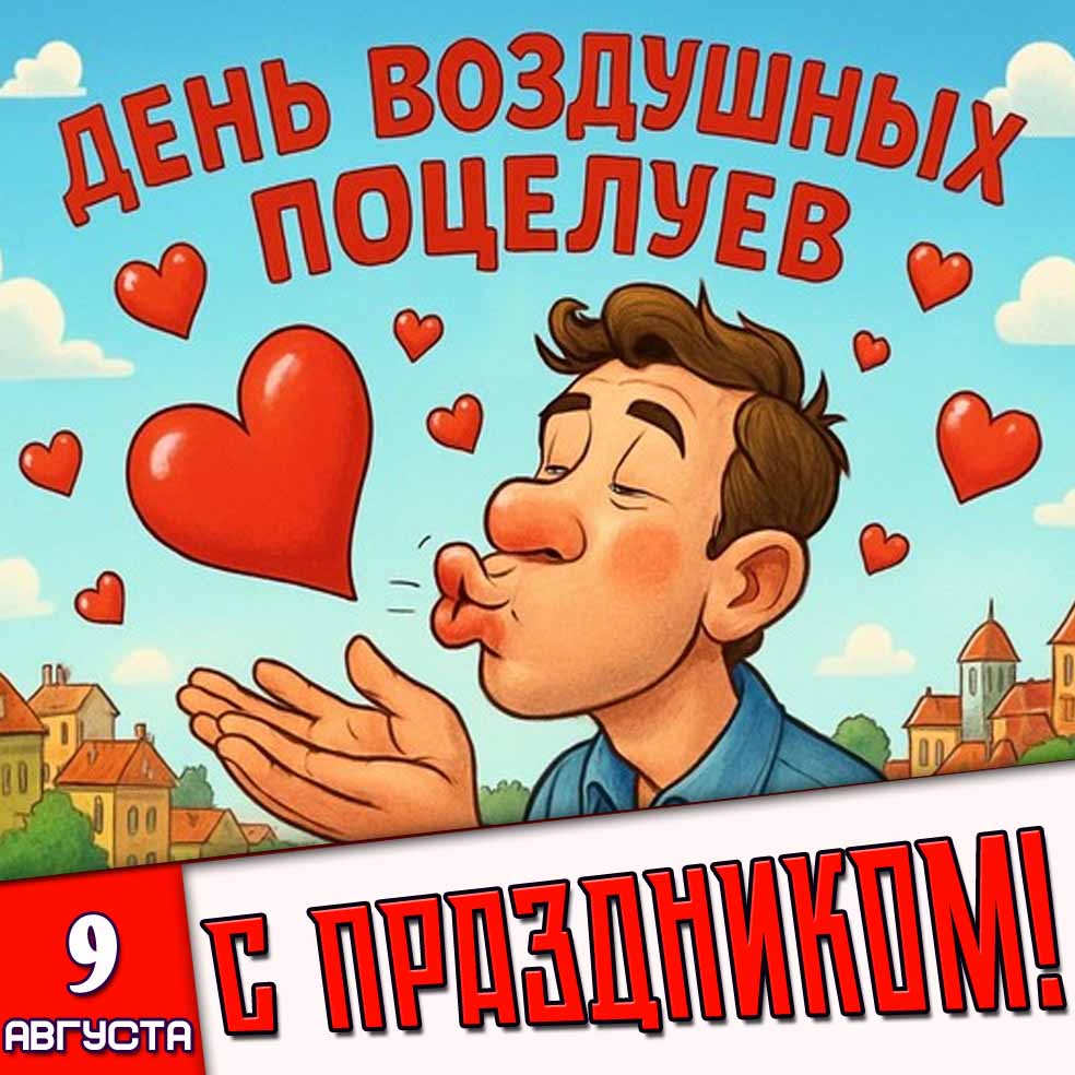 Картинка 9 августа - с днём воздушного поцелуя!