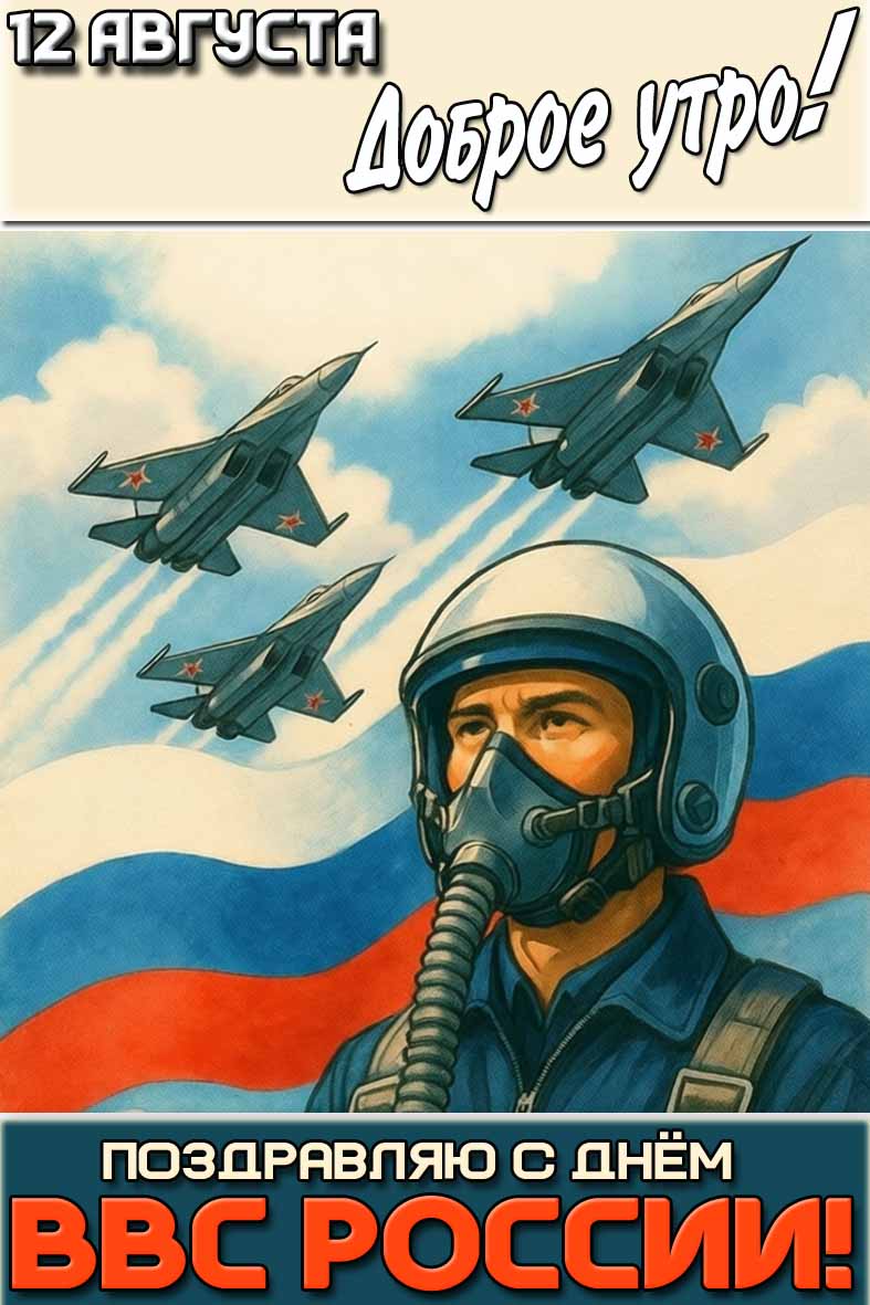 Картинка "12 августа доброе утро! Поздравляю с днём ВВС!"