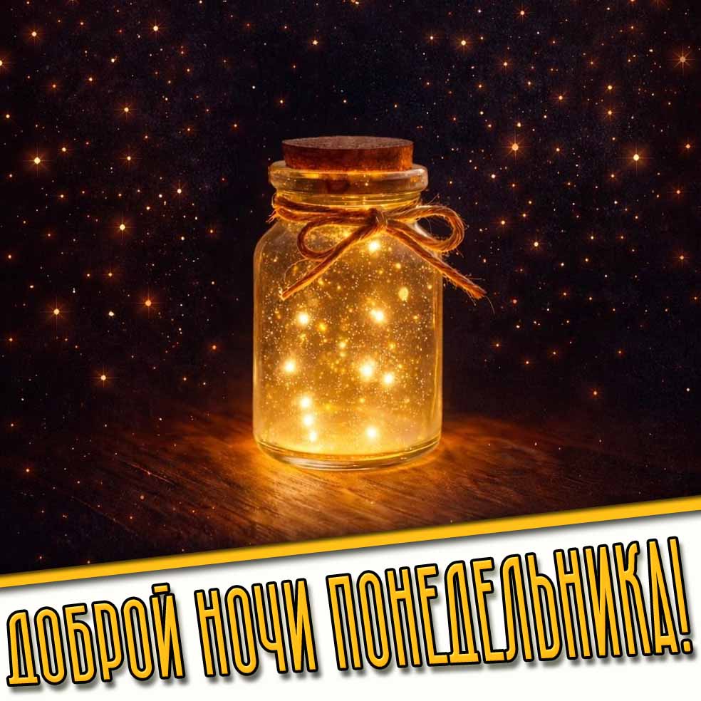 Доброй ночи понедельника! - красивая открытка