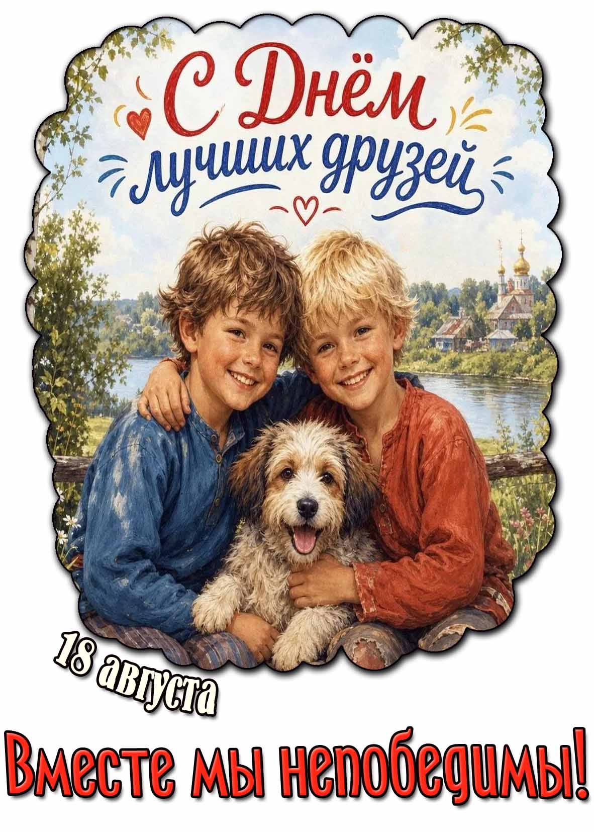 Картинка 18 августа - с днём лучших друзей! Вместе мы непобедимы!