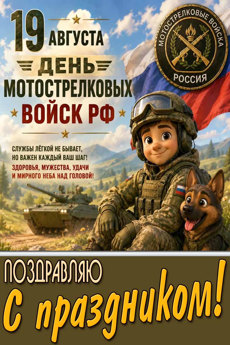 Картинка 19 августа - день мотострелковых войск РФ! Поздравляю с праздником!