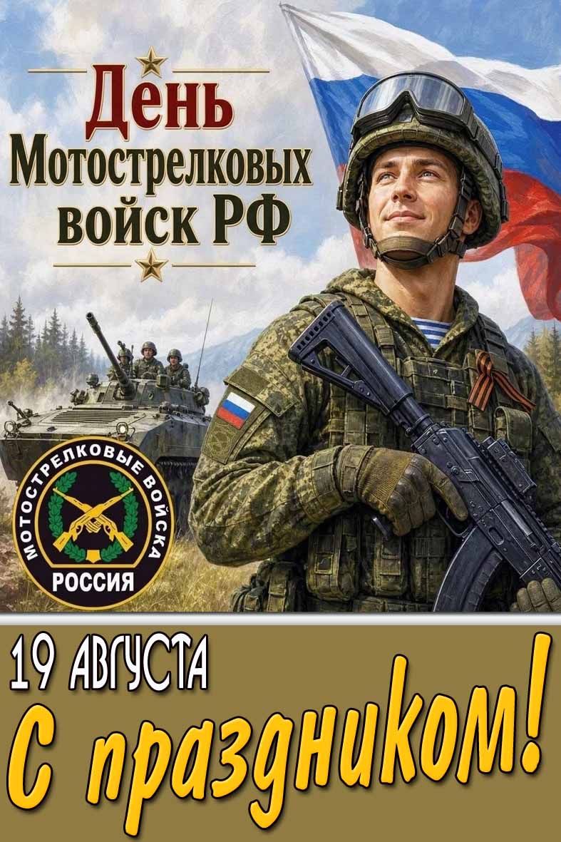 Картинка 19 августа - день мотострелковых войск! С праздником!