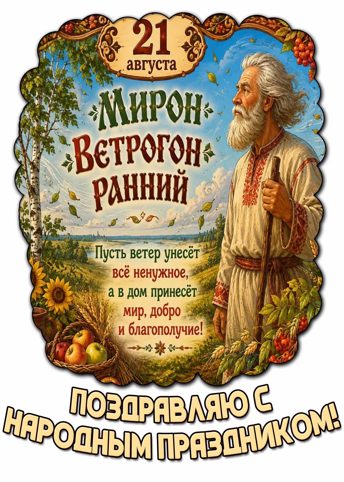 Картинка 21 августа - Мирон Ветрогон ранний! Поздравляю с народным праздником!