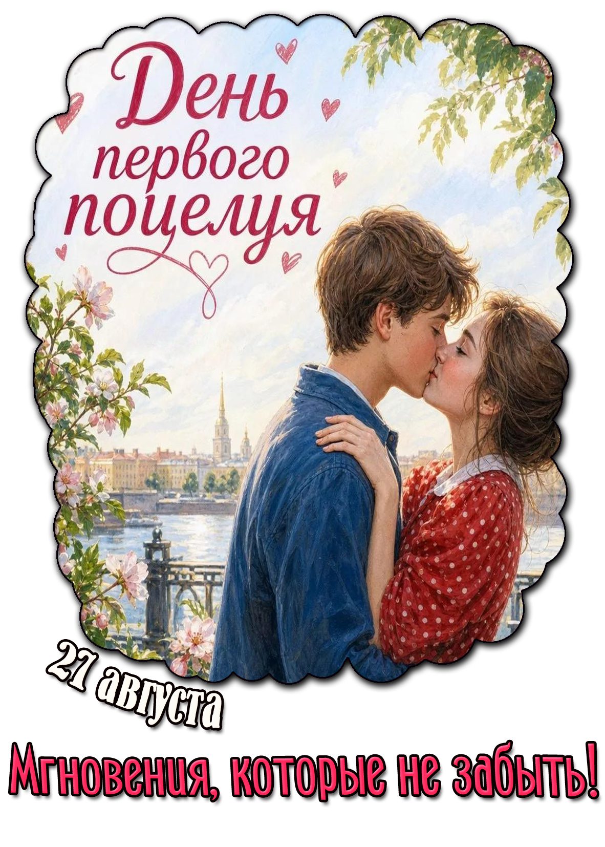 Картинка 27 августа - день первого поцелуя! Мгновения, которые не забыть!
