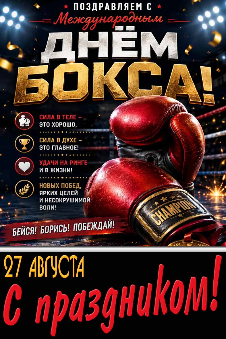 Картинка 27 августа - поздравляем с Международным днём бокса! Бейся! Борись Побеждай! С праздником!