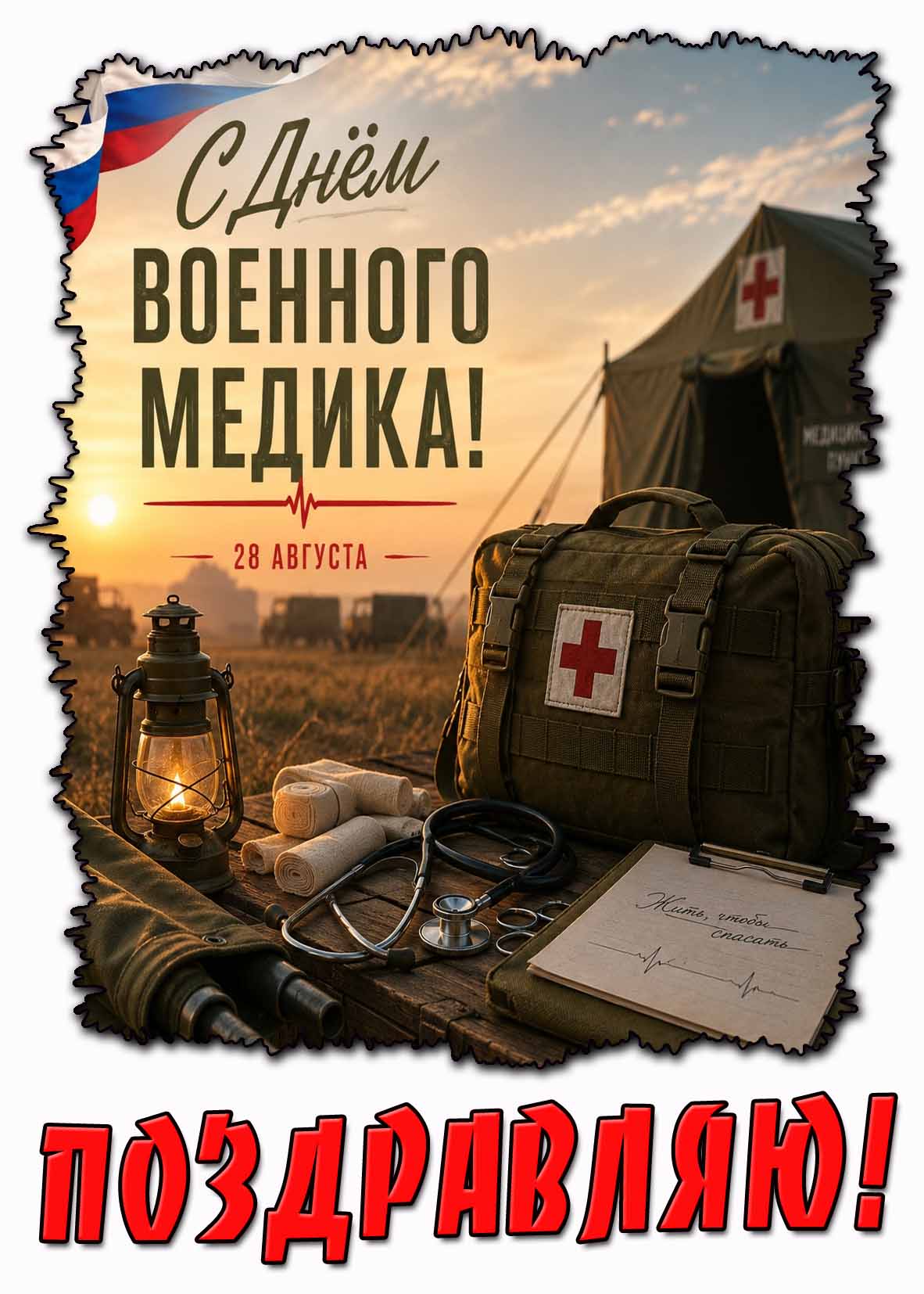 Картинка 28 августа - с днём военного медика! Поздравляю!