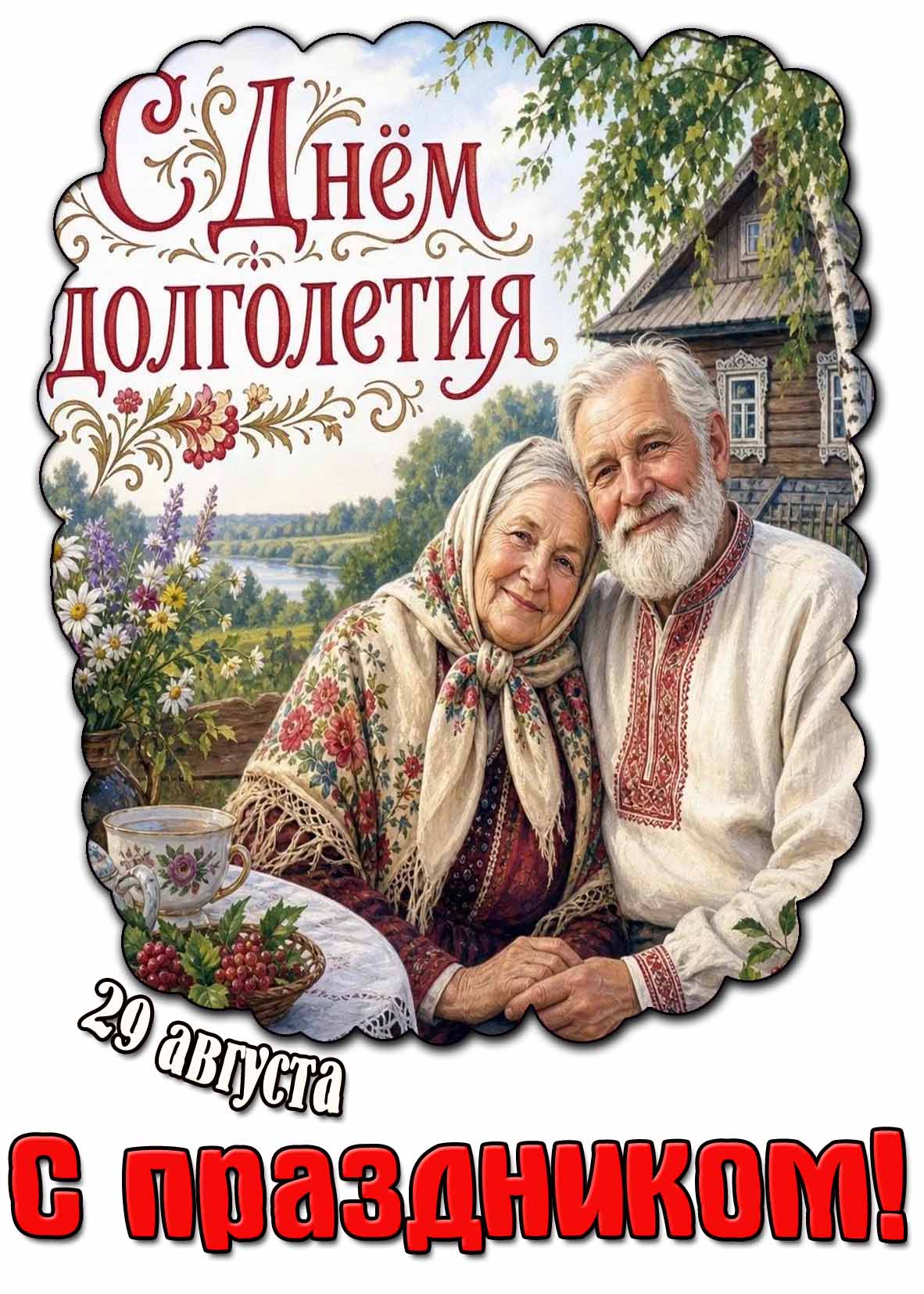 Картинка 29 августа - с днём долголетия! С праздником!