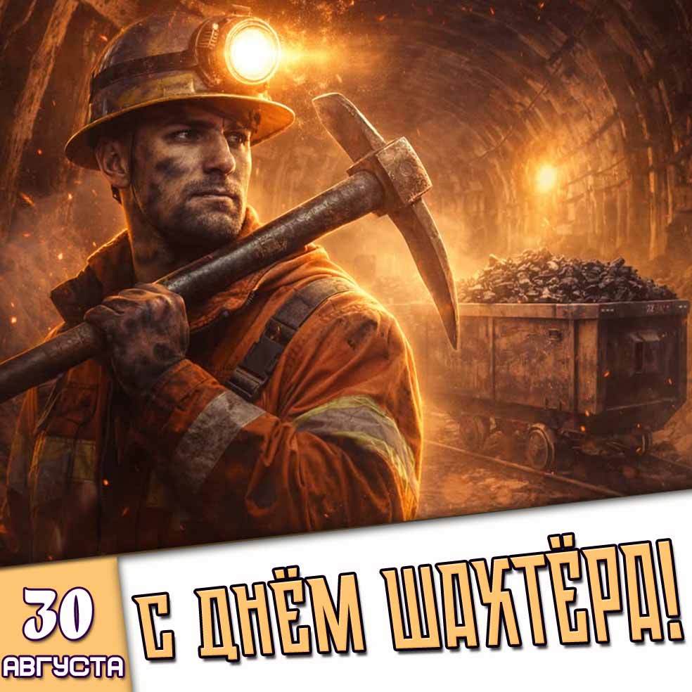 Картинка 30 августа - с днём шахтёра!