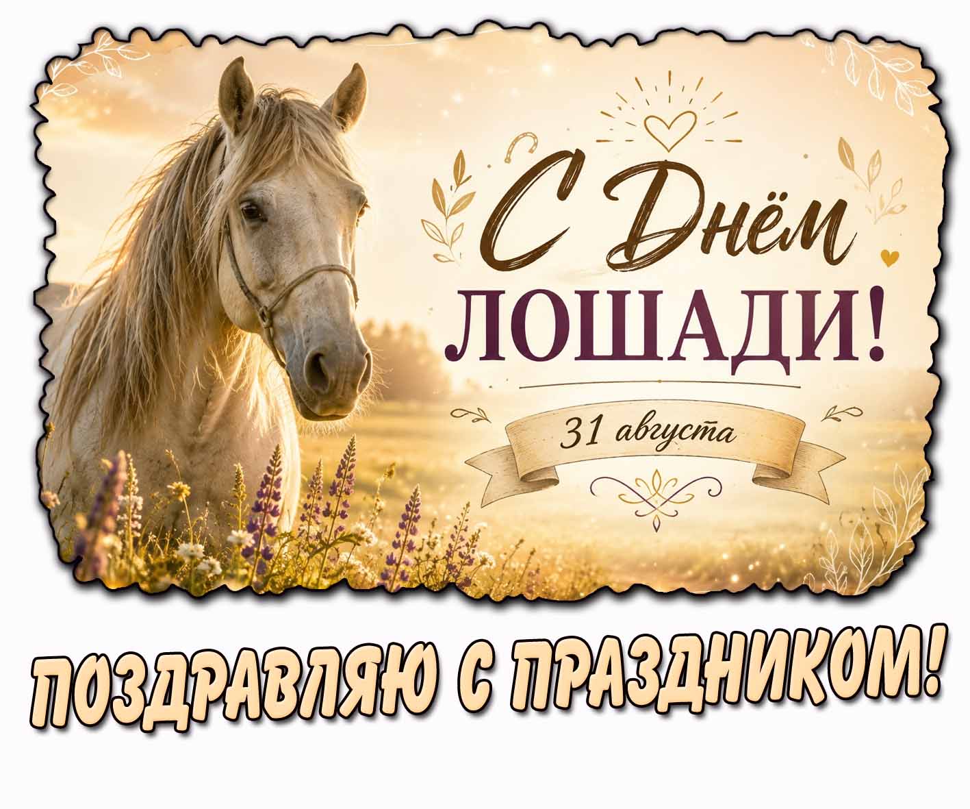 Картинка 31 августа - с днём лошади! Поздравляю с праздником!