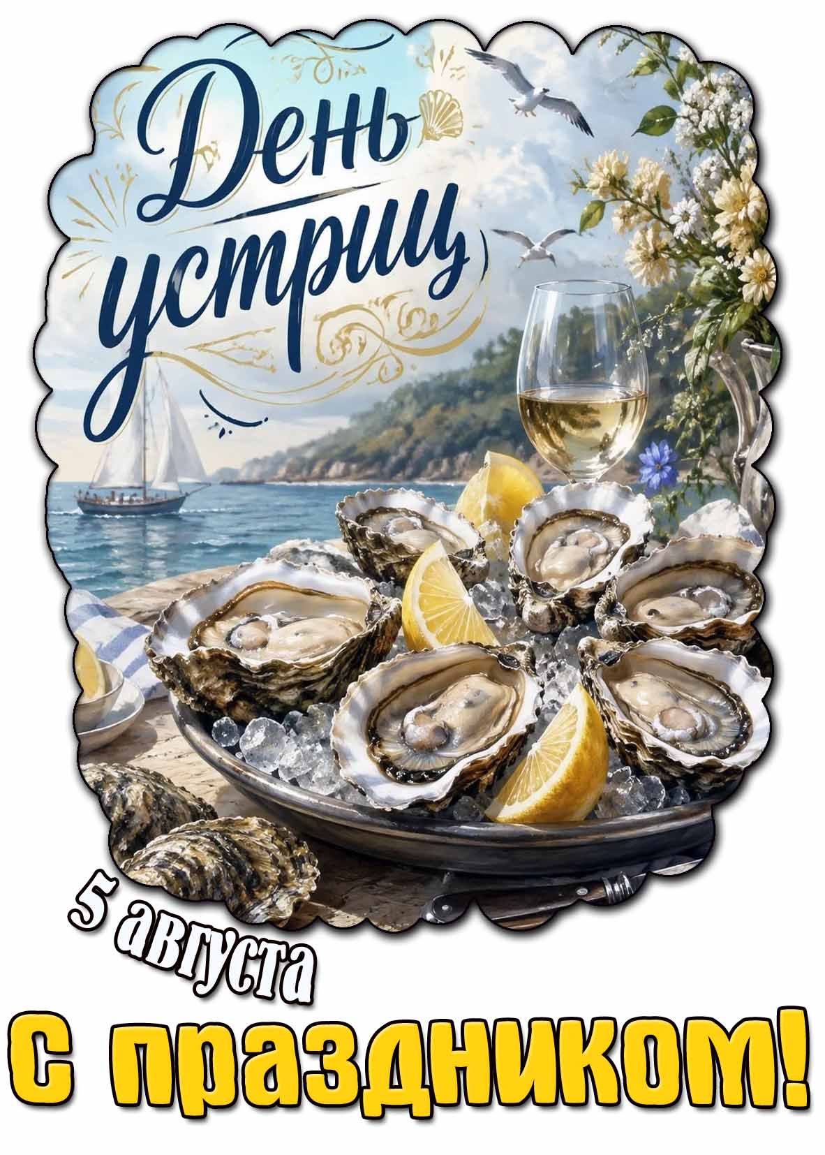 Картинка 5 августа - день устриц! С праздником!