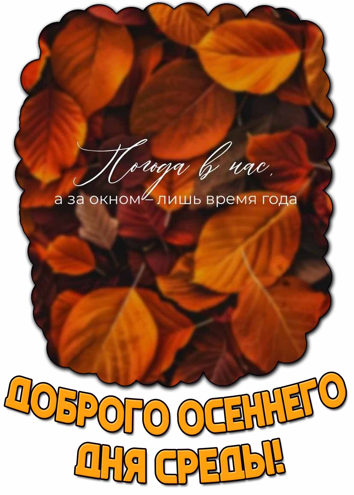 Картинка "Доброго осеннего дня среды! Погода в нас! А за окном - лишь время года!"