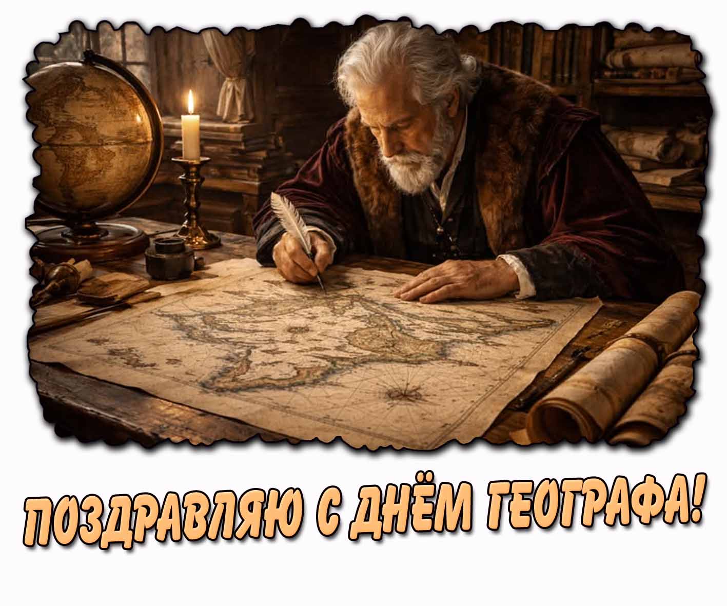 Картинка "Поздравляю с днём географа!"