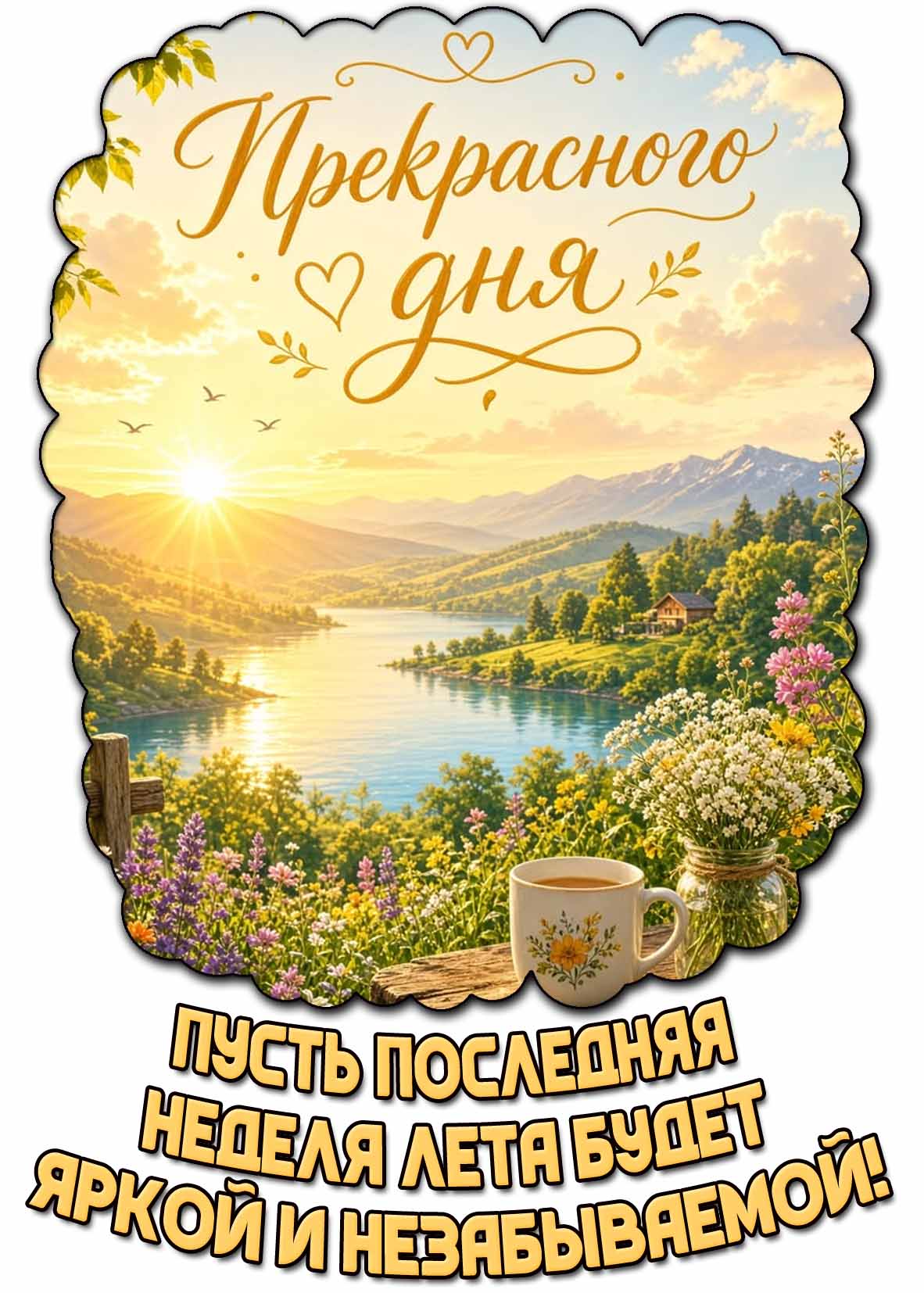 Картинка "Пусть последняя неделя лета будет яркой и незабываемой! Прекрасного дня!"