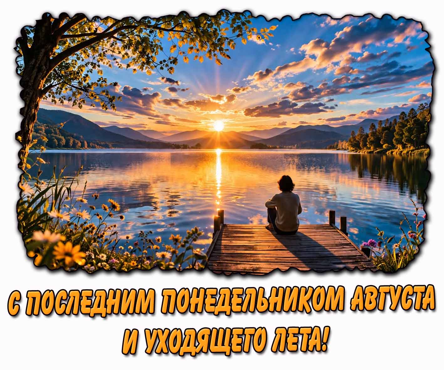 Картинка с последним понедельником августа и уходящего лета