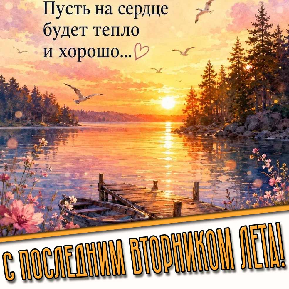 Картинка "С последним вторником лета! Пусть на сердце будет тепло и хорошо..."