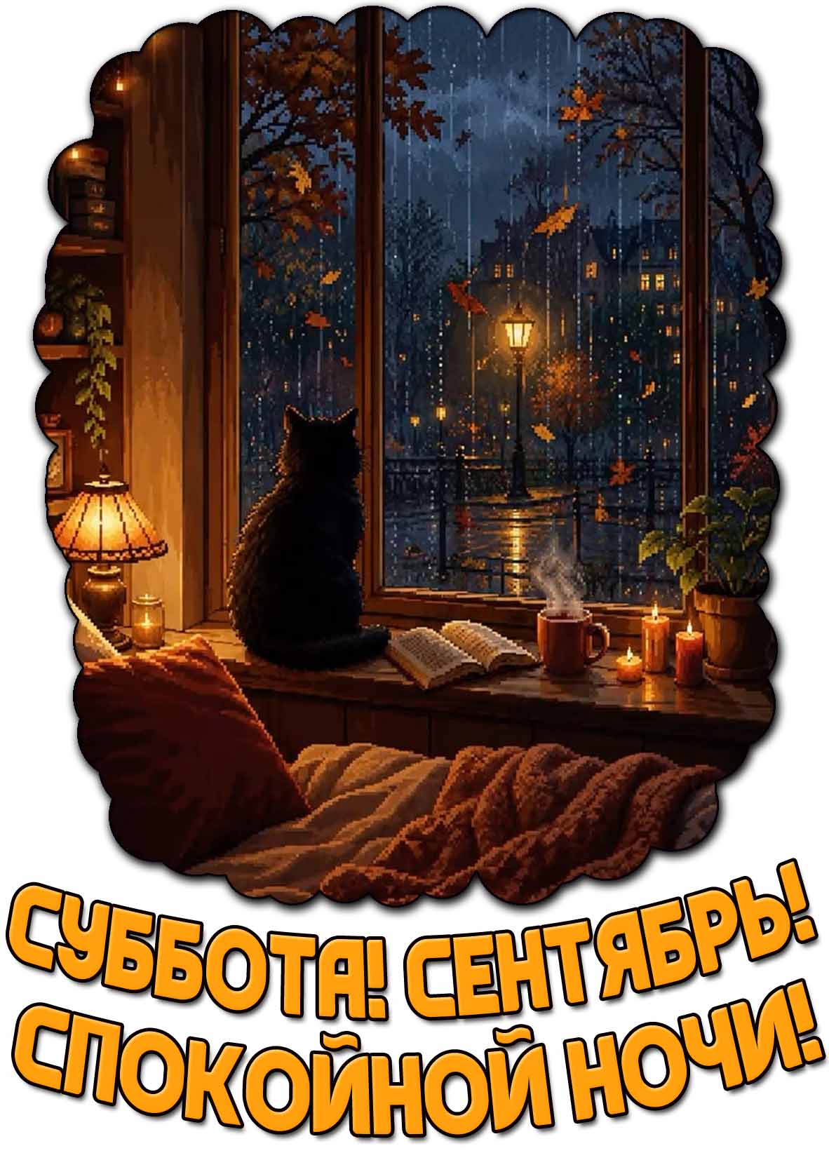 Картинка "Суббота! Сентябрь! Спокойной ночи!"