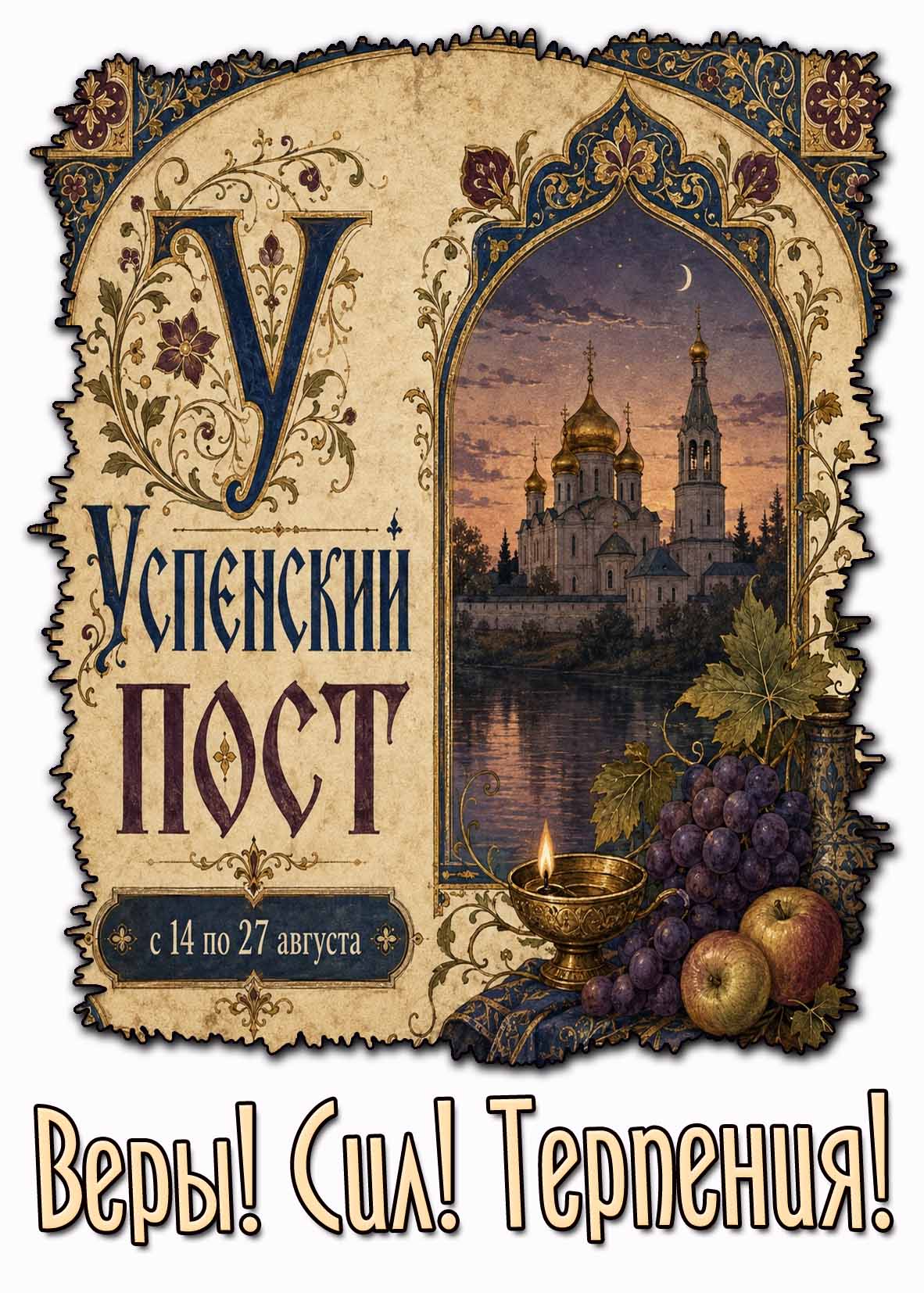 Картинка "Успенский пост с 14 по 27 августа! Веры! Сил! Терпения!"