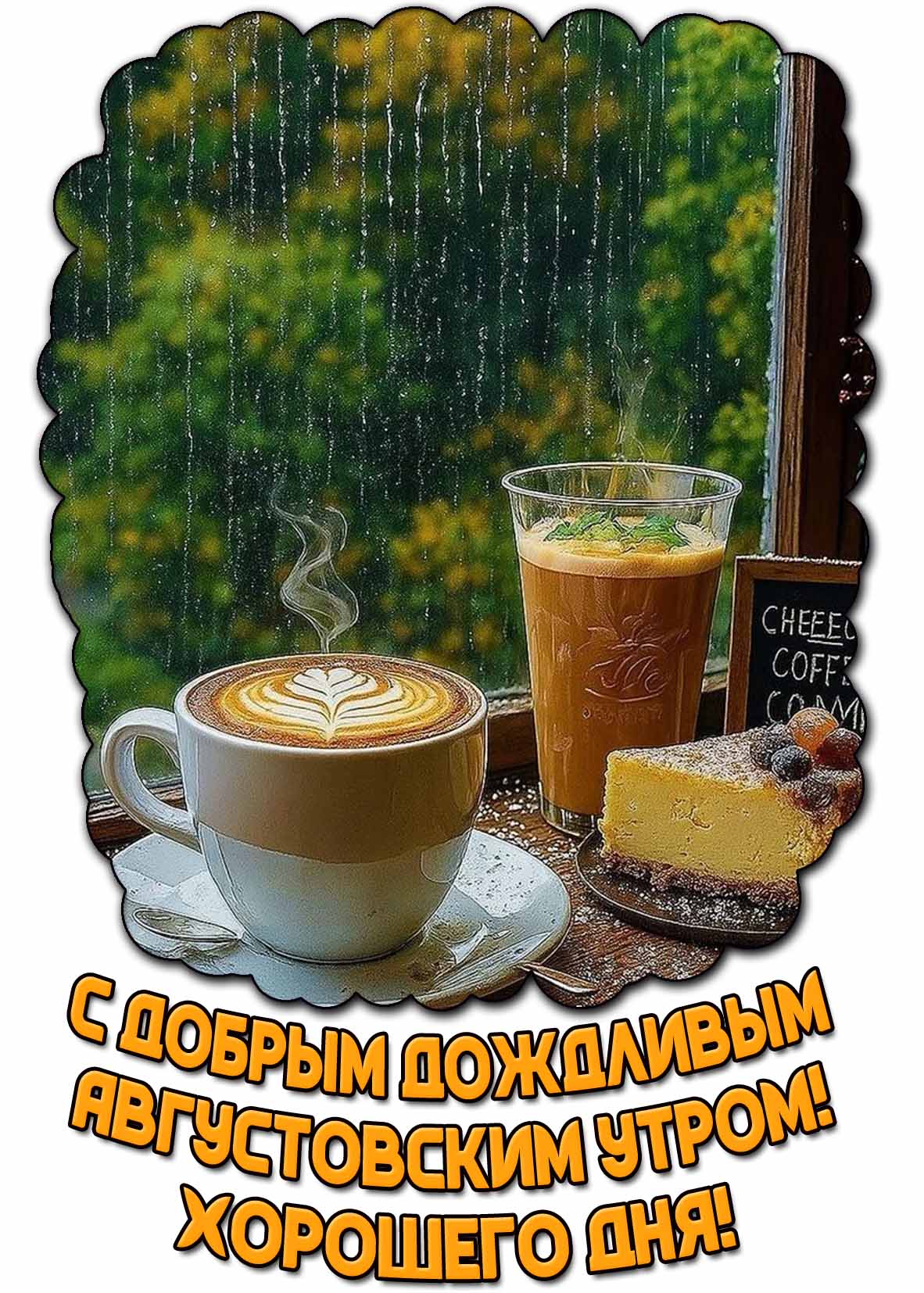 Картинка "С добрым дождливым августовским утром! Хорошего дня!"